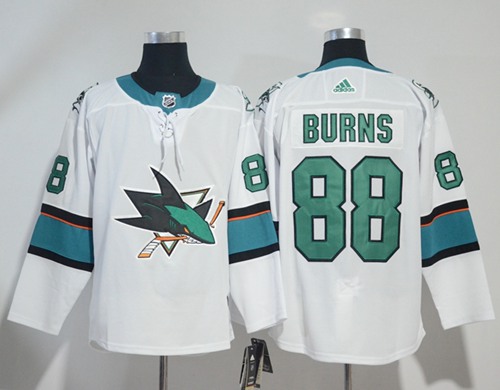 Adidas Men San Jose Sharks 88 Brent Burns White Road Authentic Stitched NHL Jersey